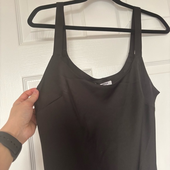 NWT Glamorous Black Satin Bias- Cut Asymmetric Dress Size Medium - Picture 5 of 9